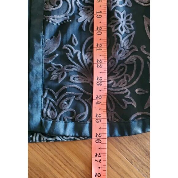 Laura Ashley Black Gray Velvet Burnout Paisley Evening Cardigan Small - Picture 8 of 10